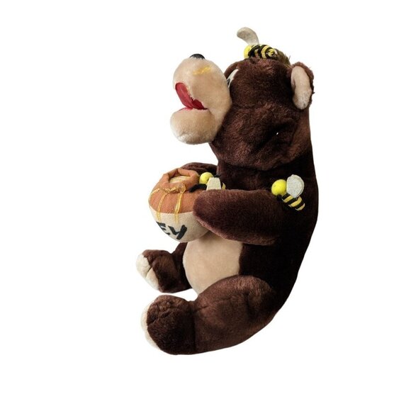 SHALOM TOY CO Plush Stuffed anima  Teddy Bear with honey pot and bees 12 inch - Picture 6 of 9
